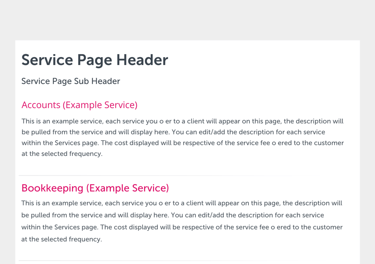 Service Page Example