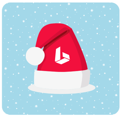 christmas cap with blue background christmas cap with blue background